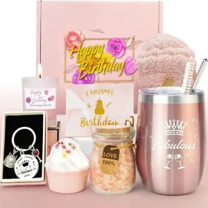 Geburtstagsgeschenkset für Frauen - Edelstahl Weinglas