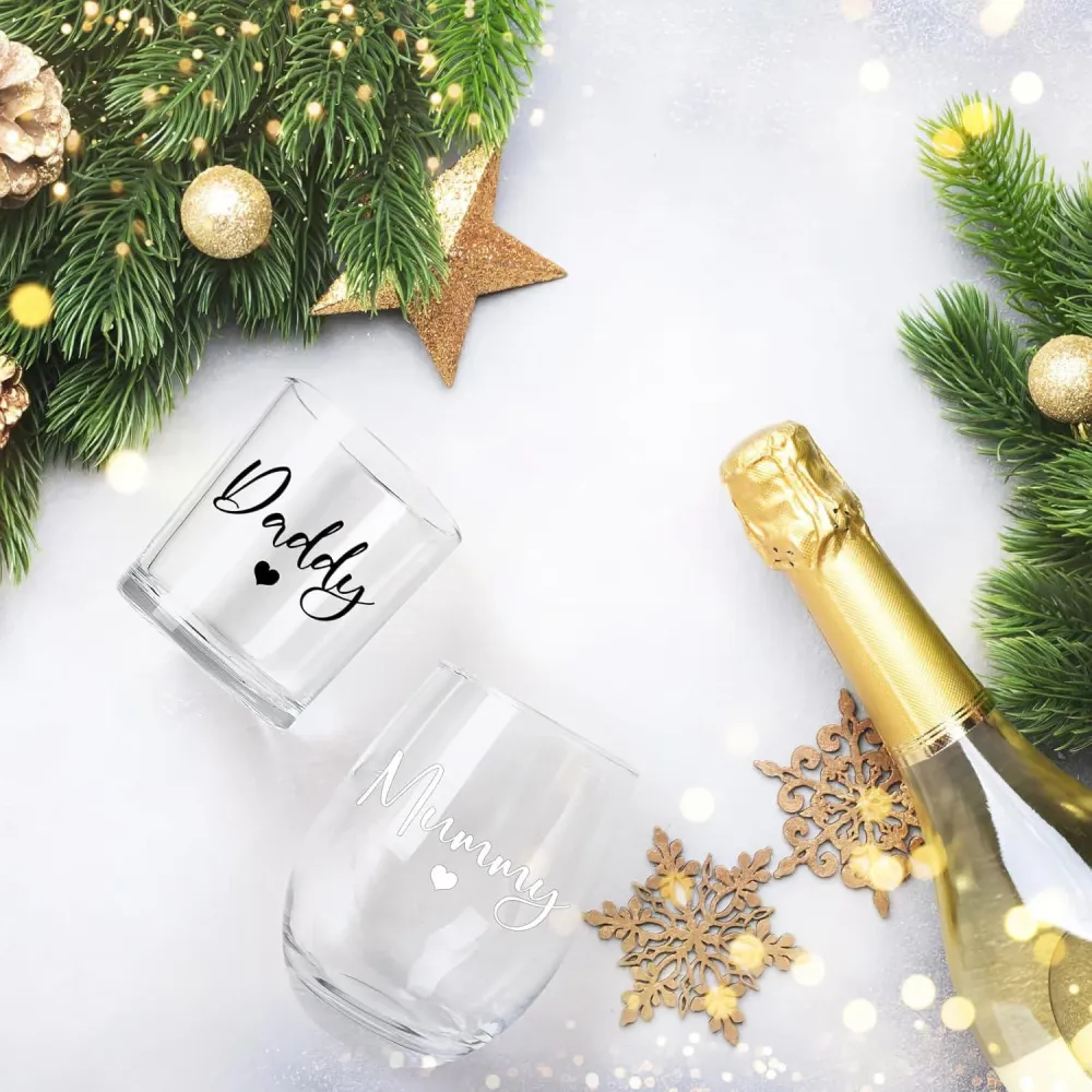 Gläser-Set Mama Papa Weinglas Whiskeyglas Geschenk Eltern