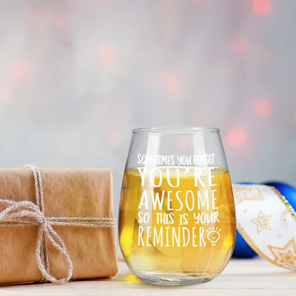 Joymaking Weinglas Freund Geschenke stielloses Weinglas Dankeschön Geschenk 15