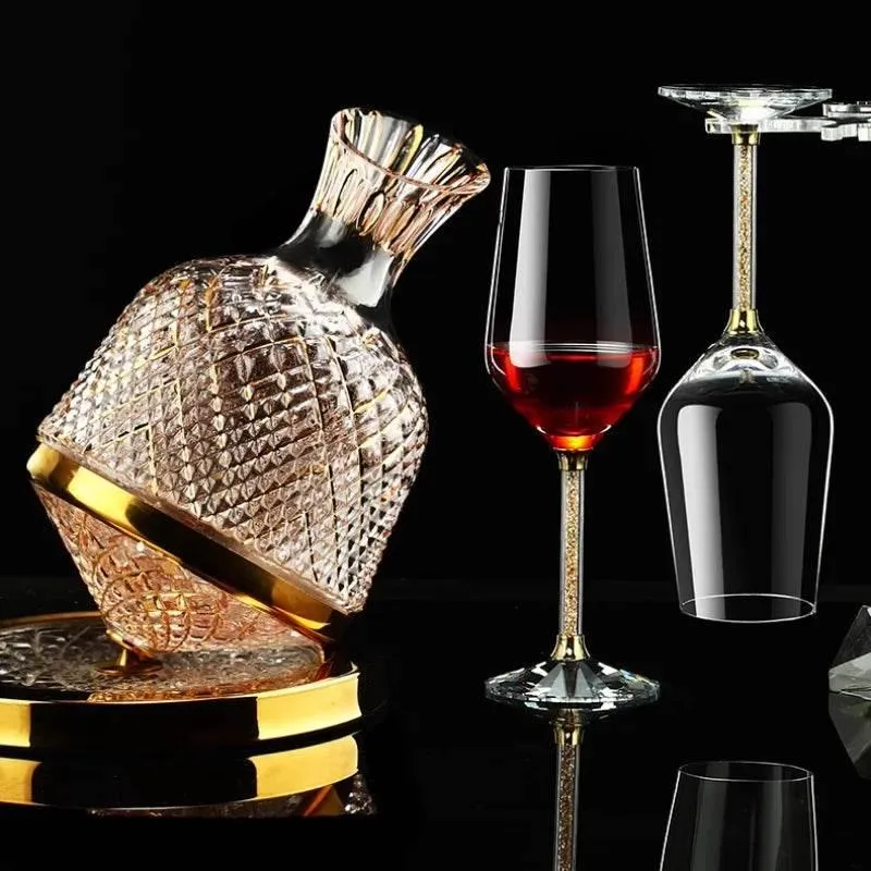 Luxuriöses Gold Kristallglas Weinglas Set (2 Stück)