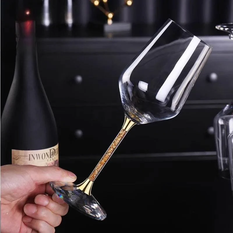 Luxuriöses Gold Kristallglas Weinglas Set (2 Stück)