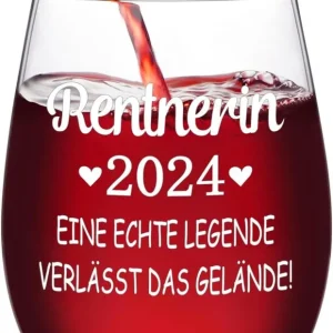 Rentnerin 2024 Weinglas 520ml Rente Pension Ruhestand