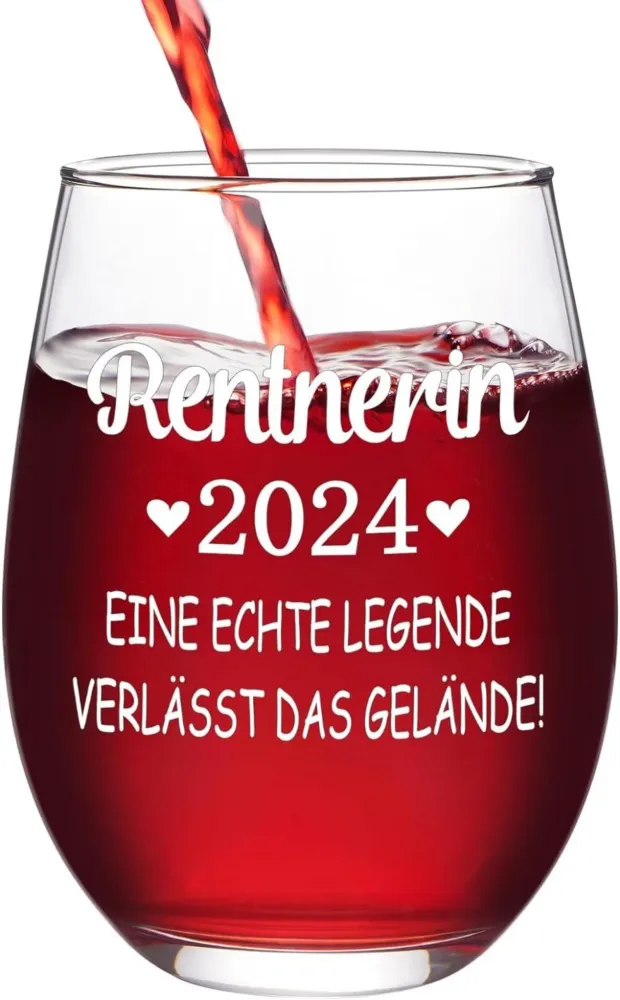 Rentnerin 2024 Weinglas 520ml Rente Pension Ruhestand