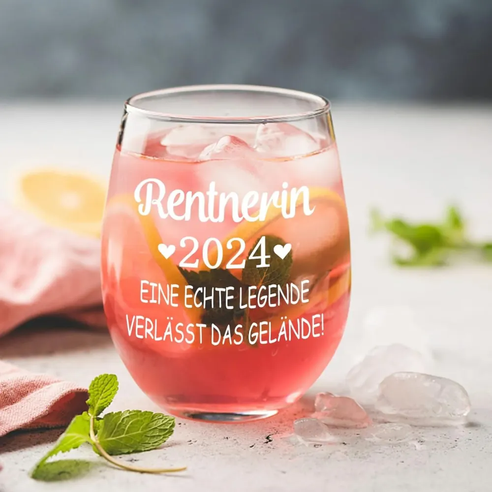 Rentnerin 2024 Weinglas 520ml Rente Pension Ruhestand