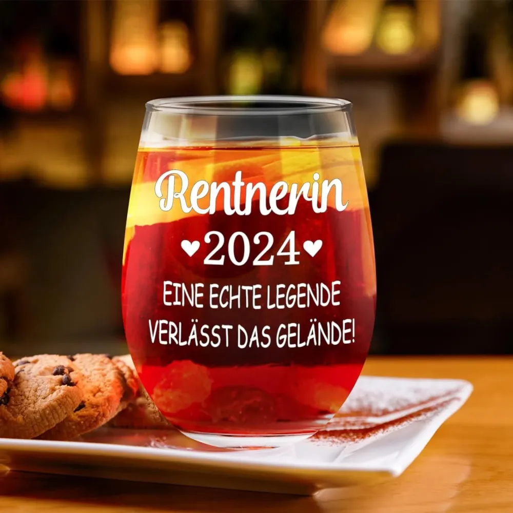 Rentnerin 2024 Weinglas 520ml Rente Pension Ruhestand