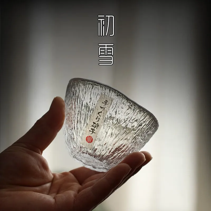 1 stück 160 ml hitzebeständige Glasteetasse Regentropfentasse Transparentes Glas Trinken Japanisches Kung-Fu-Teeset Weinglas