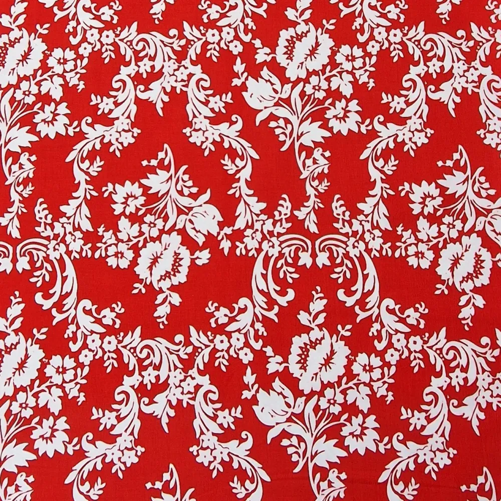 Baumwolle Poplin rote Ranken