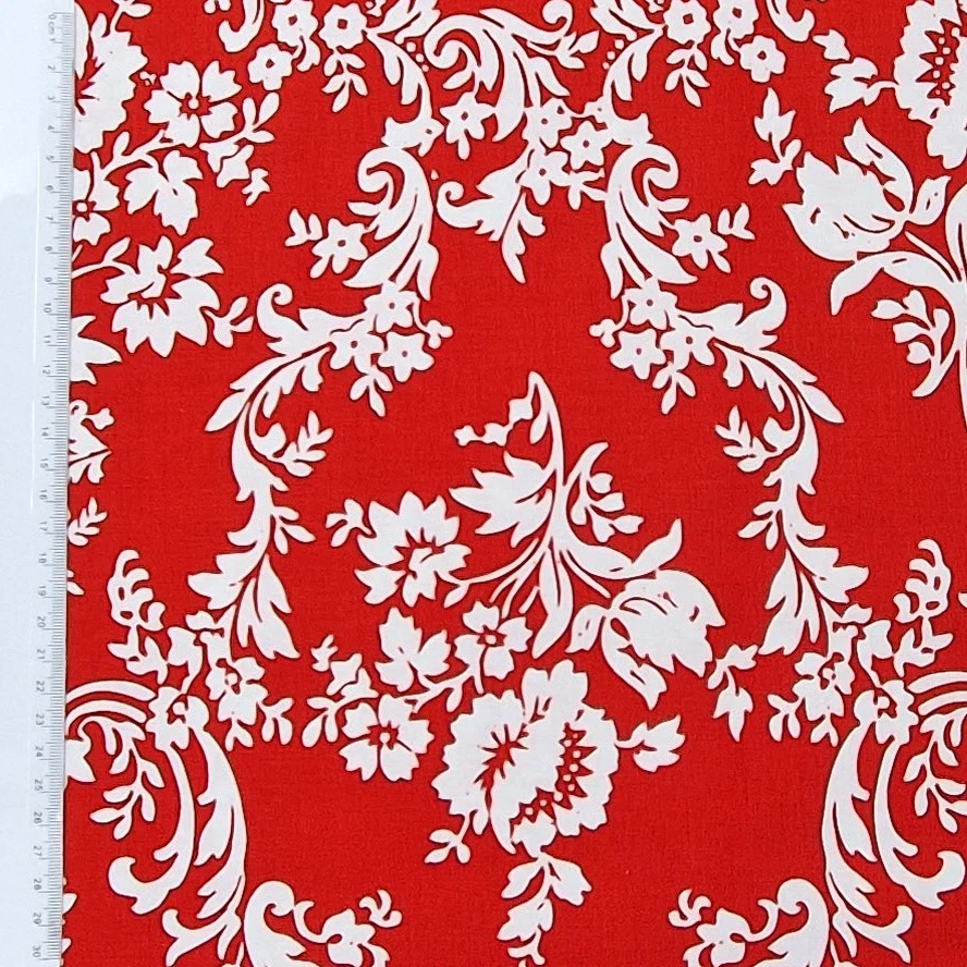 Baumwolle Poplin rote Ranken