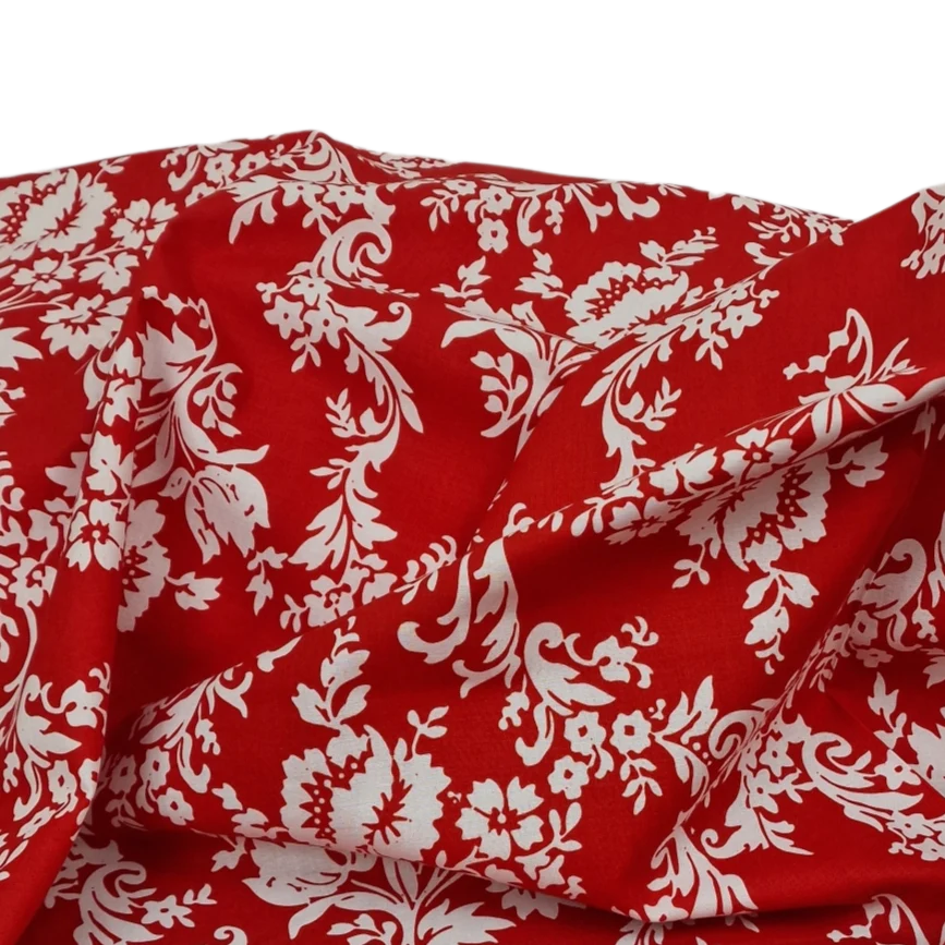 Baumwolle Poplin rote Ranken