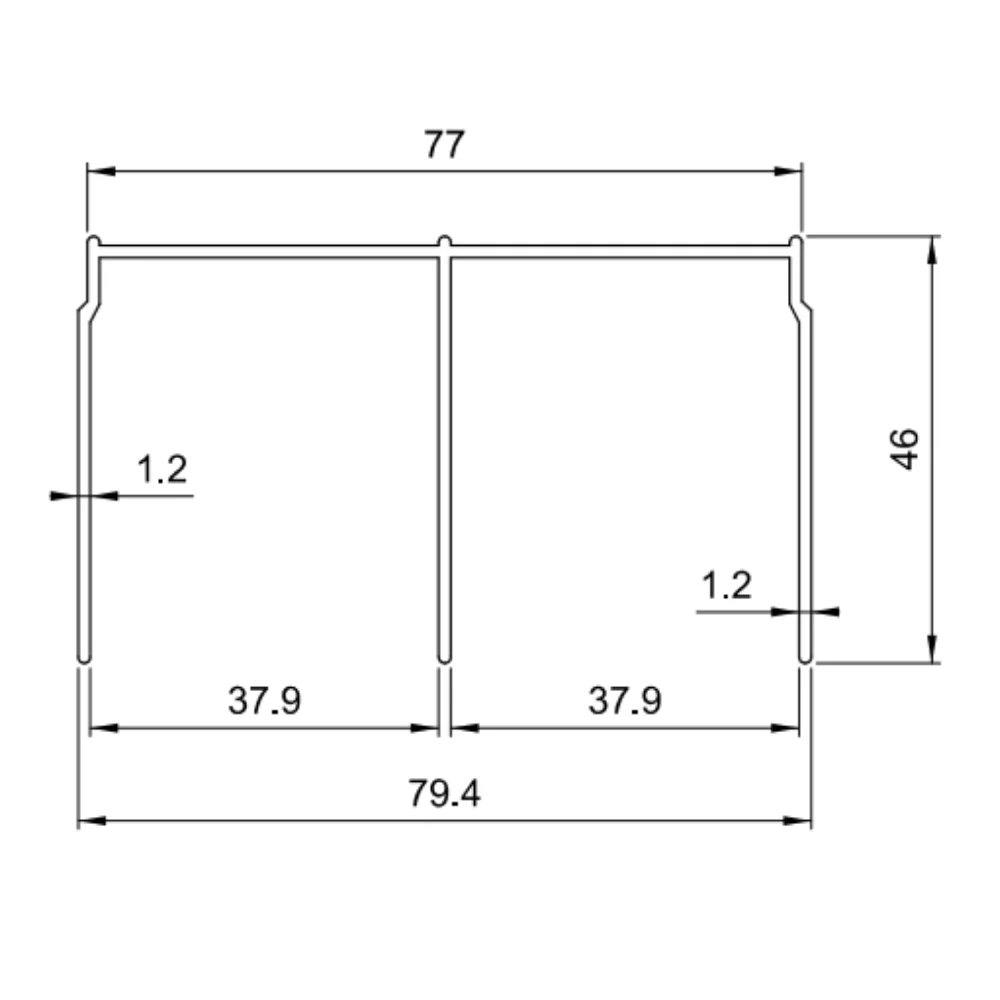 Double Top aus alu Track 560cm - Argent Anodisé | | waschbar bei 60°C