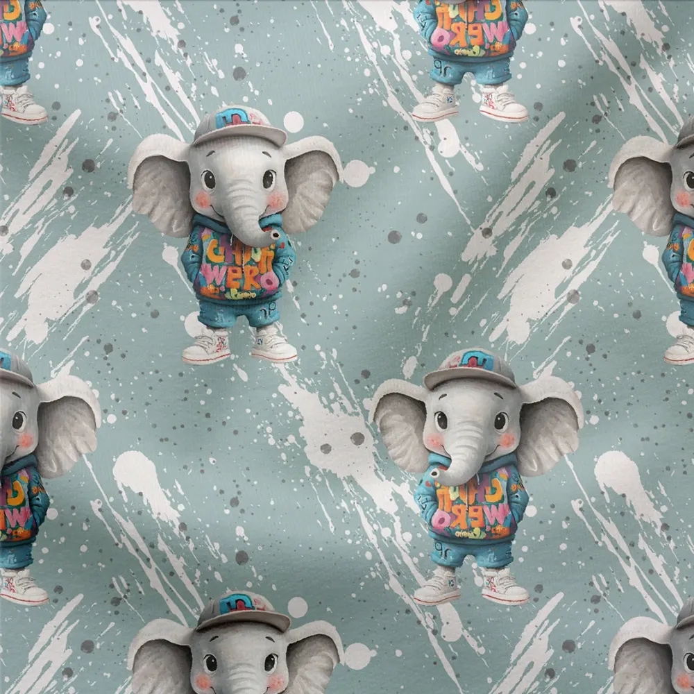 French Terry Grafitti Elefant (Bio)