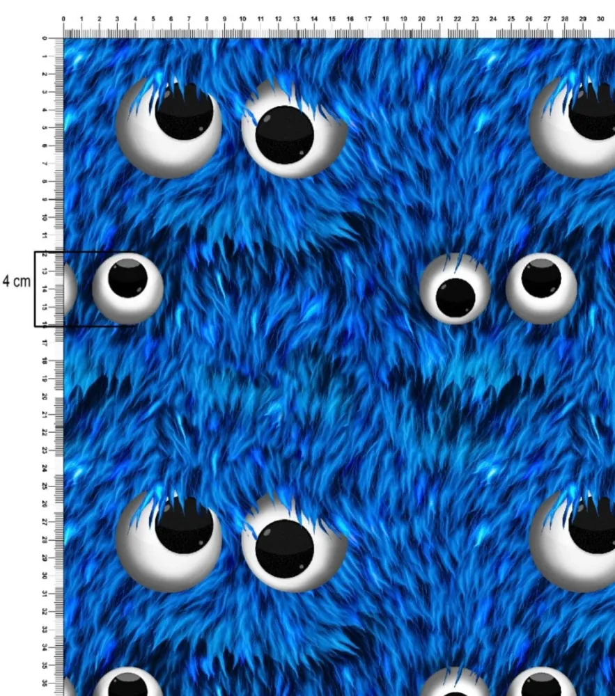 FrenchTerry Krümelmonster Blau XL Verkaufsbreite