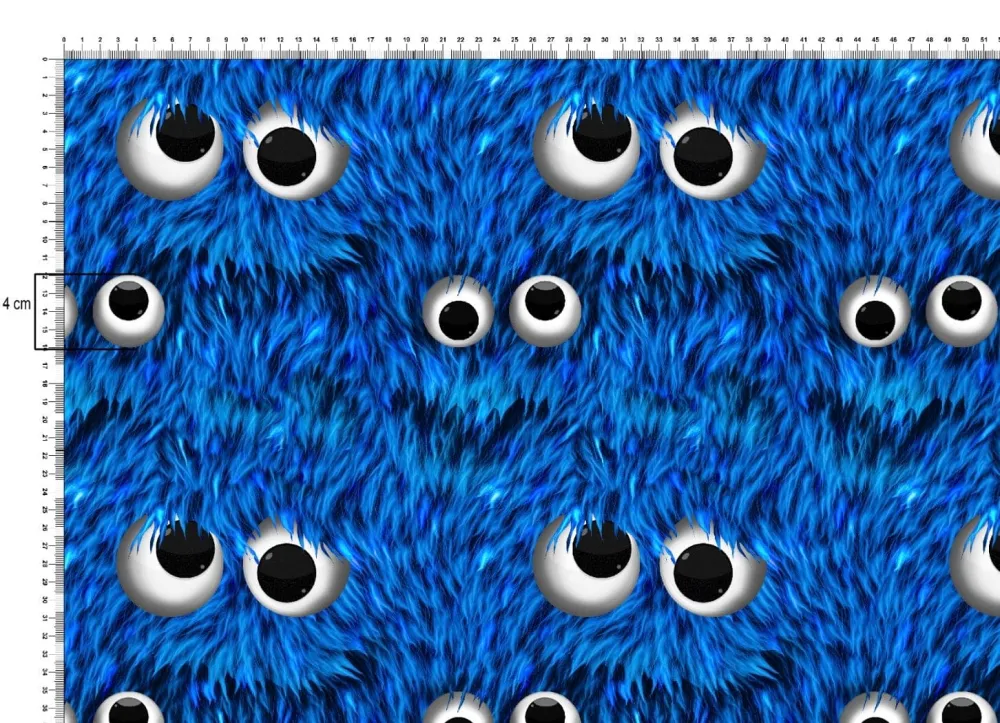 FrenchTerry Krümelmonster Blau XL Verkaufsbreite