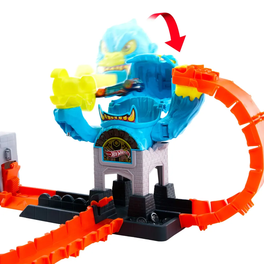 Hot Wheels City-Spielset „Gigantischer Gorilla-Angriff“ Und Spielzeugauto, Mehrere Spielmöglichkeiten, Track-Schnellstecks...