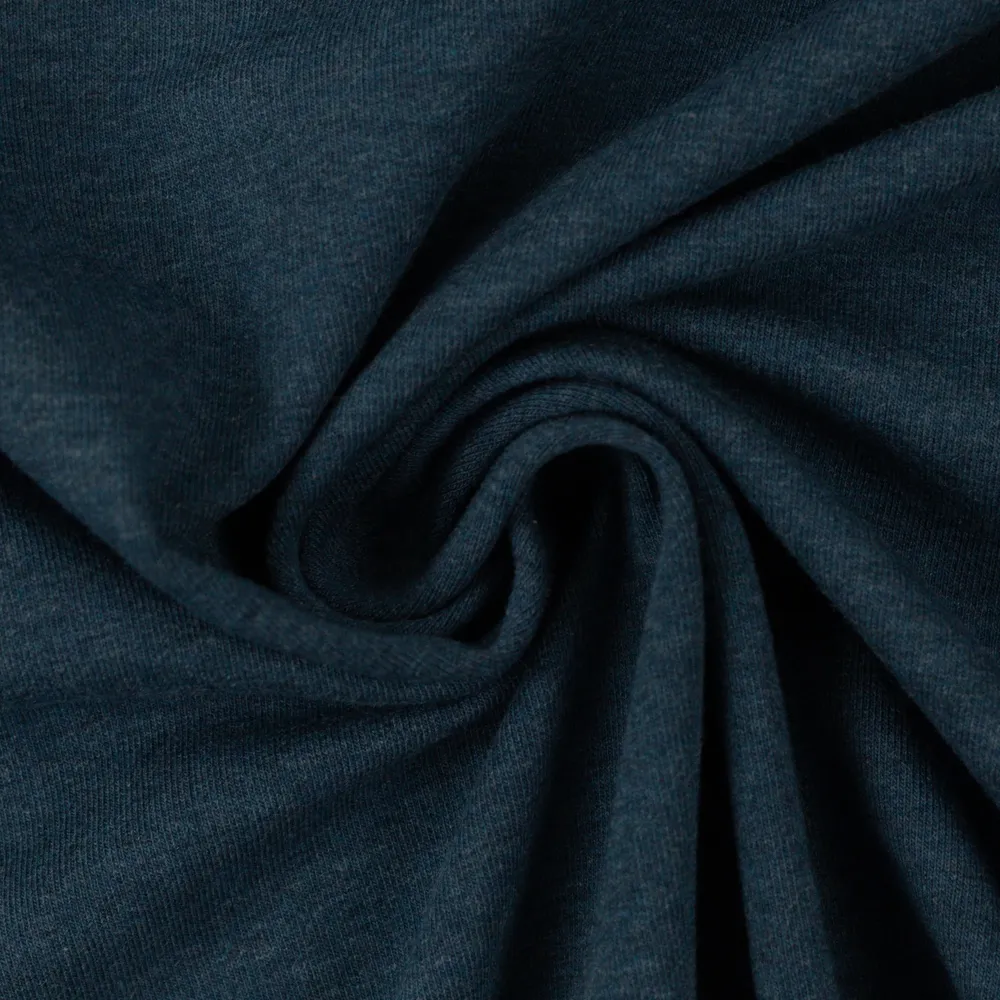 Jerseystoff | uni | melange | dark petrol