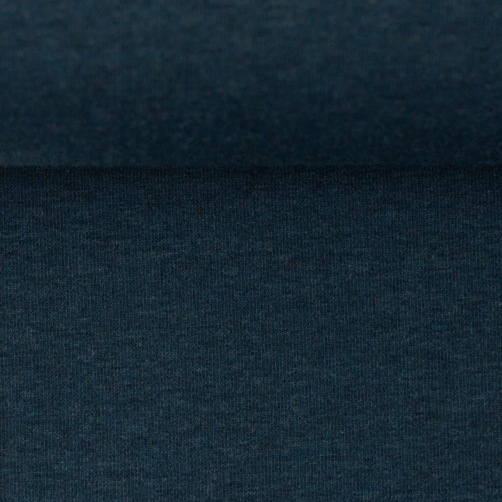 Jerseystoff | uni | melange | dark petrol