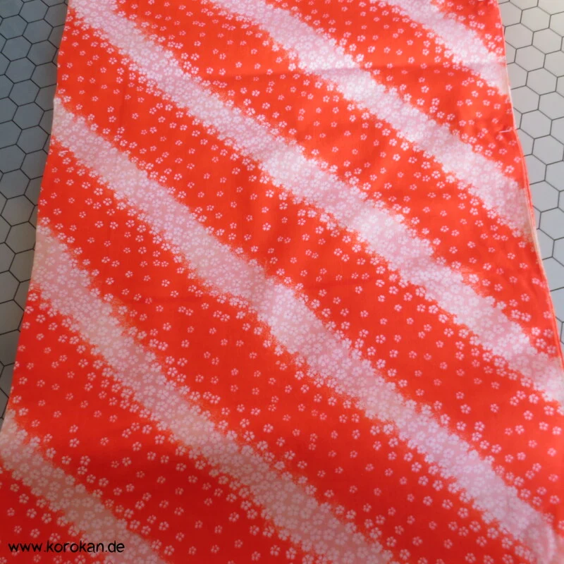Juban Kimono Wollmusselin Millefleur diagonalen Streifen