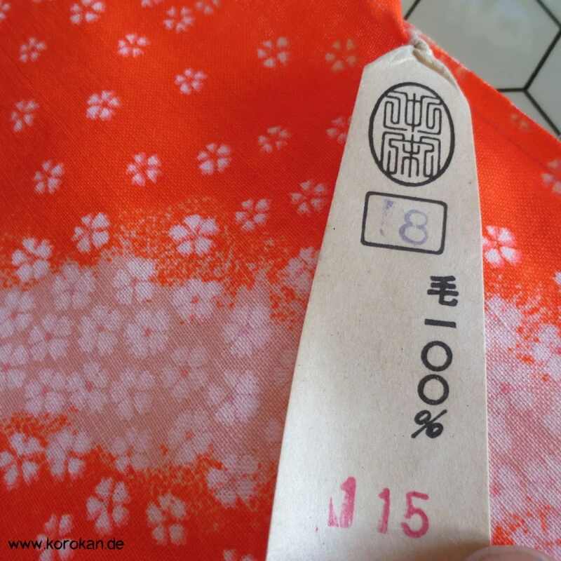Juban Kimono Wollmusselin Millefleur diagonalen Streifen