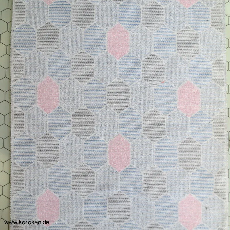 Kikko Wolle/ Seide Kimono Jacquard decoupé jeansblau