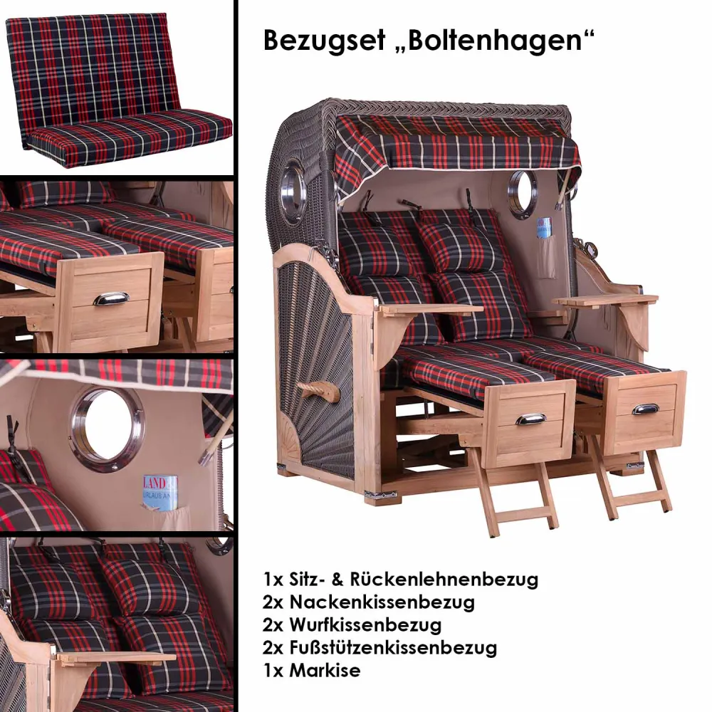 Kompletter Strandkorbpolster-Ersatzbezug Boltenhagen