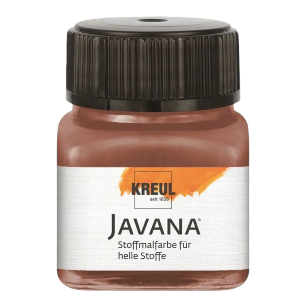 KREUL Javana Stoffmalfarbe für helle Stoffe – Rehbraun 90947, 20 ml
