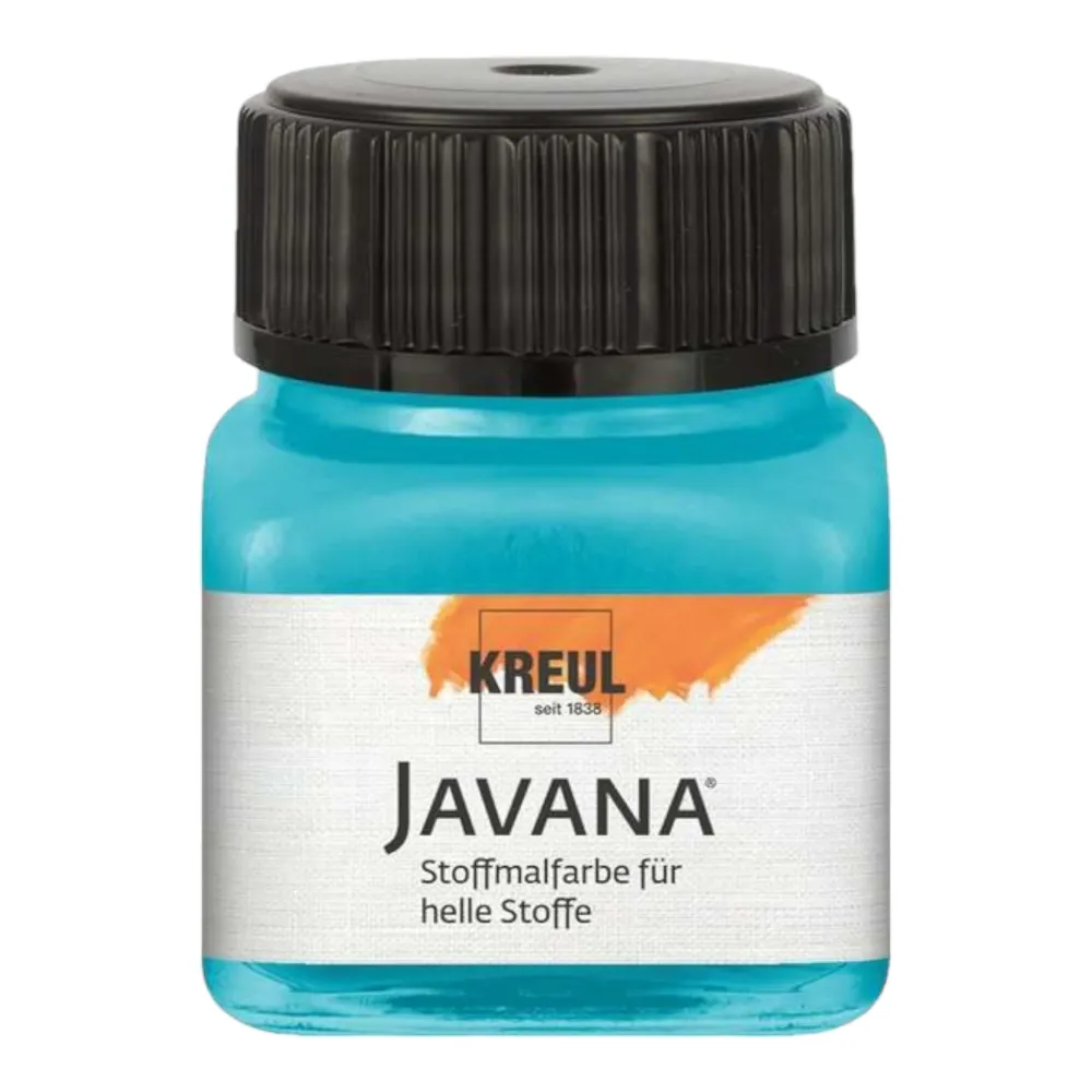 KREUL Javana Stoffmalfarbe für helle Stoffe – Türkisblau 90916 , 20 ml