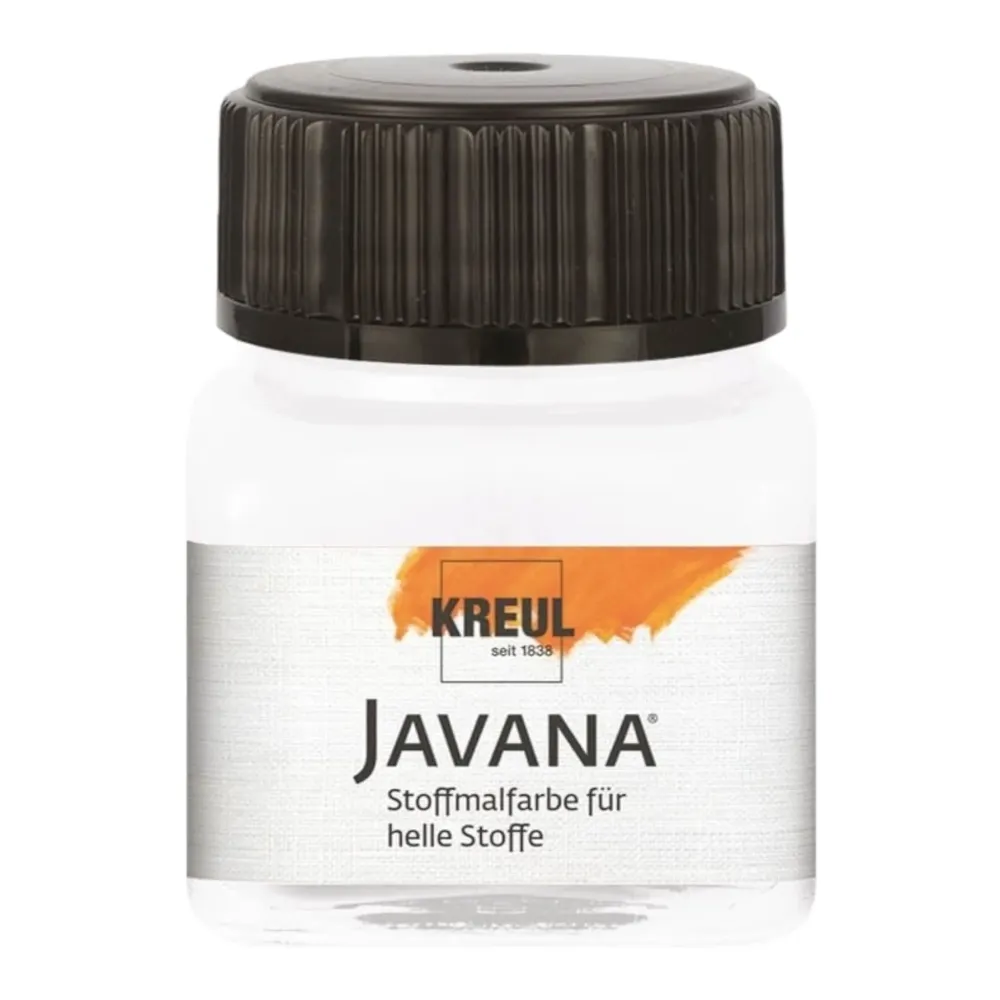 KREUL Javana Stoffmalfarbe für helle Stoffe – Weiss 90911, 20 ml