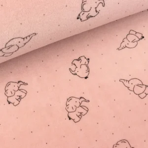 Nicki Velour Elephant schwarz auf Staubrosa