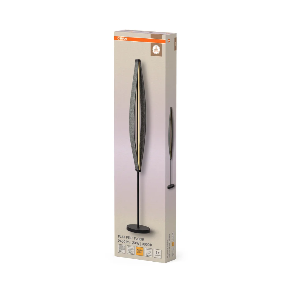OSRAM DECOR Flat Felt Stehleuchte 23W 830 Dunkelgrau