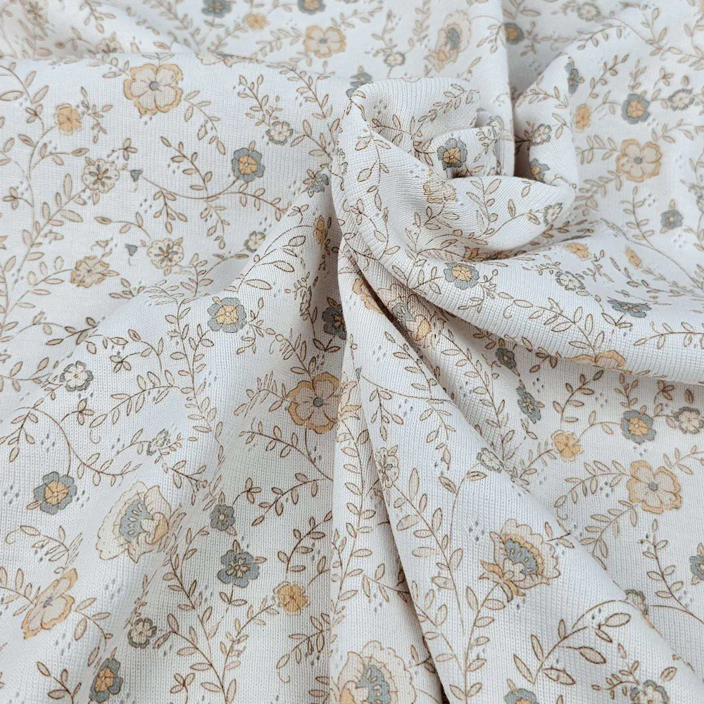 Pointelle Büten und Blätter | Family Fabrics