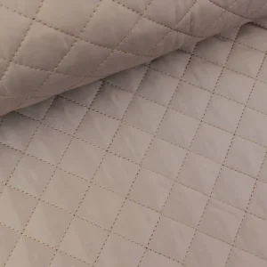 Steppstoff Dahli Quilt Rautenmuster taupe uni wattiert