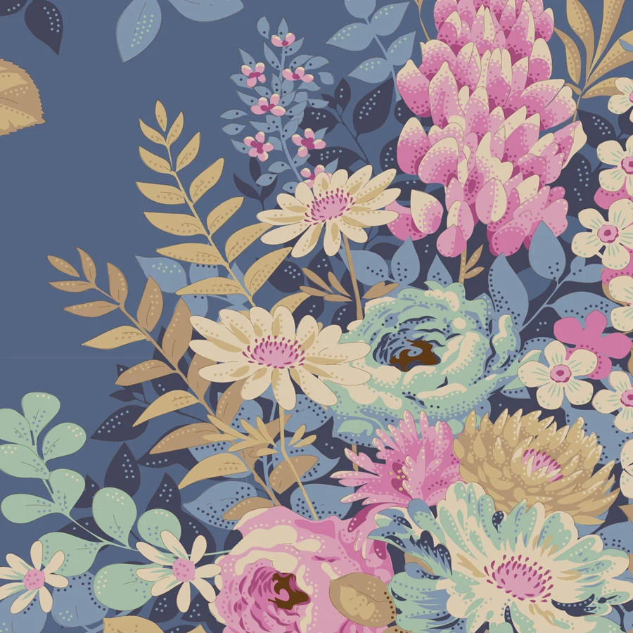 TILDA Stoff CHIC ESCAPE, Whimseyflower Blue