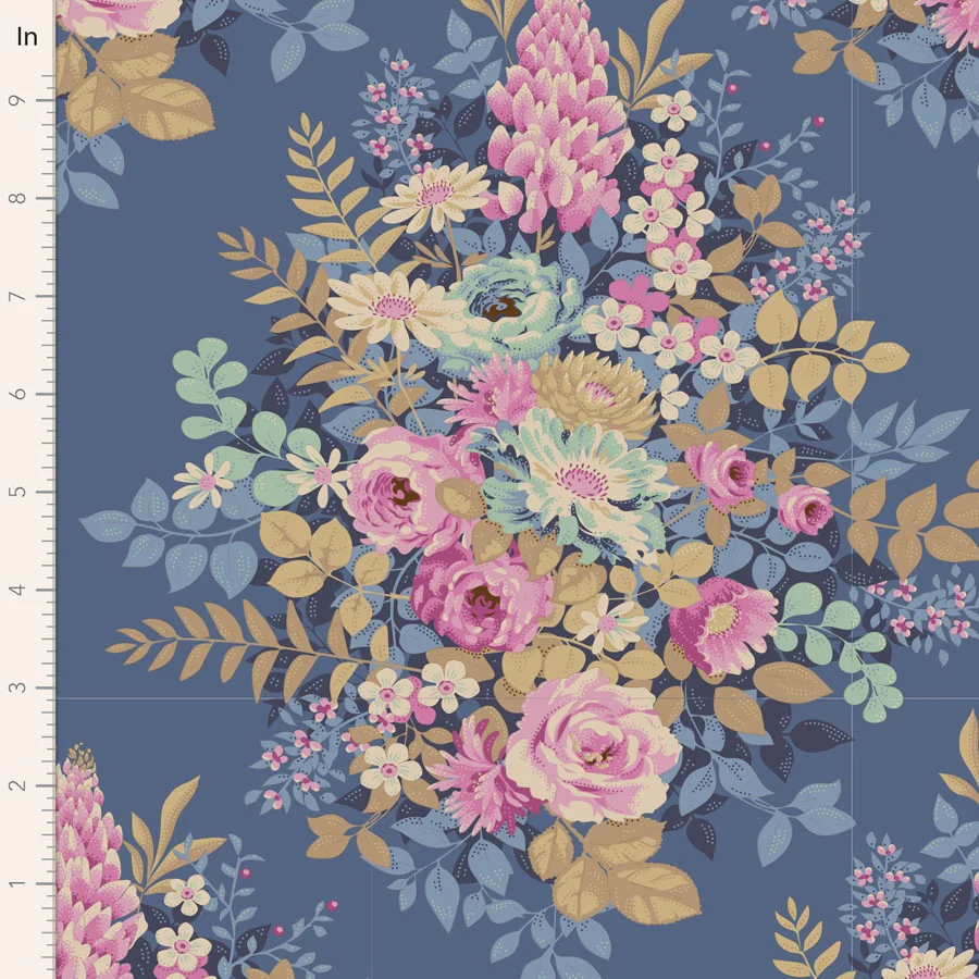 TILDA Stoff CHIC ESCAPE, Whimseyflower Blue