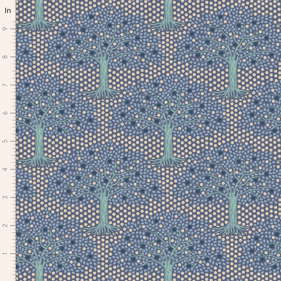 TILDA Stoff HOMETOWN, Applegarden Blue