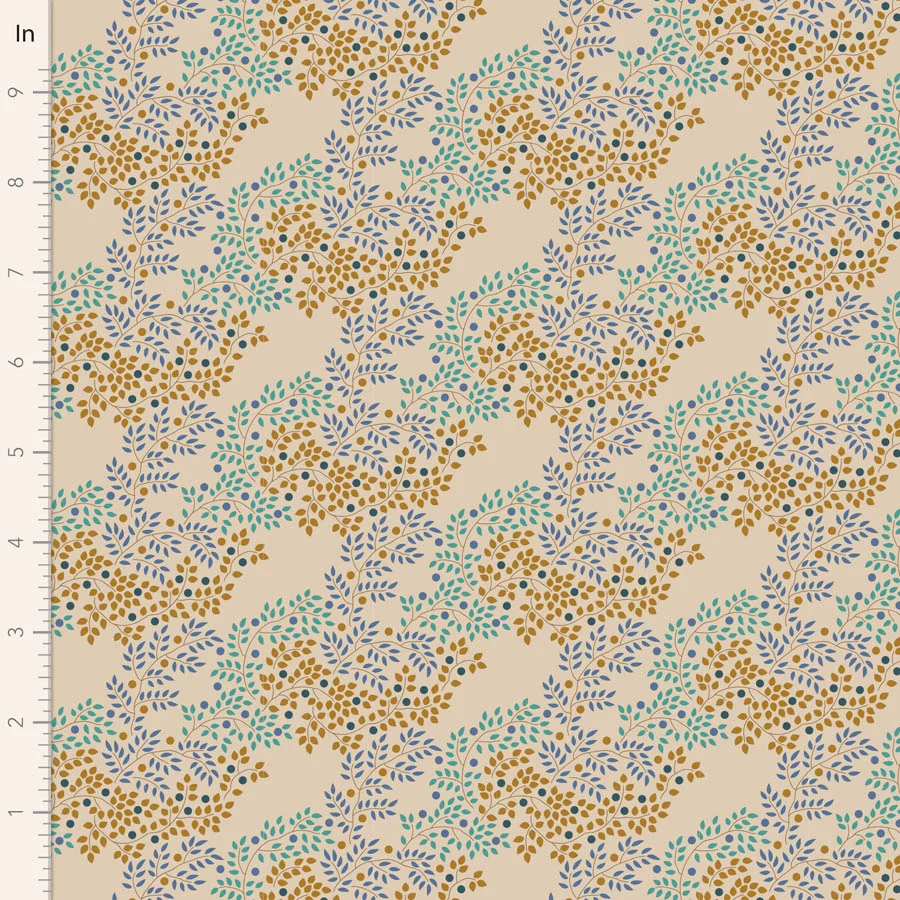 TILDA Stoff HOMETOWN, Berrytangle Blue