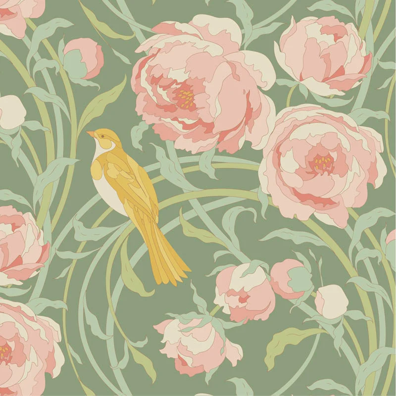 TILDA Stoff SONGBIRD, Cora Sage