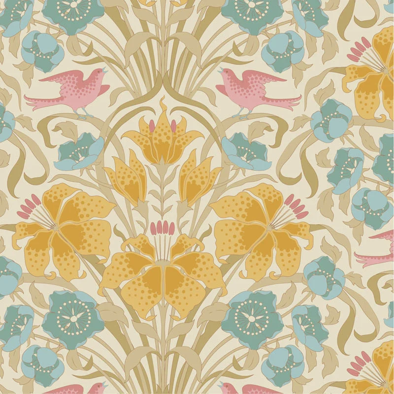 TILDA Stoff SONGBIRD, Mustard