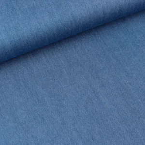 Viskose Jeansstoff Chambray bleached blue uni