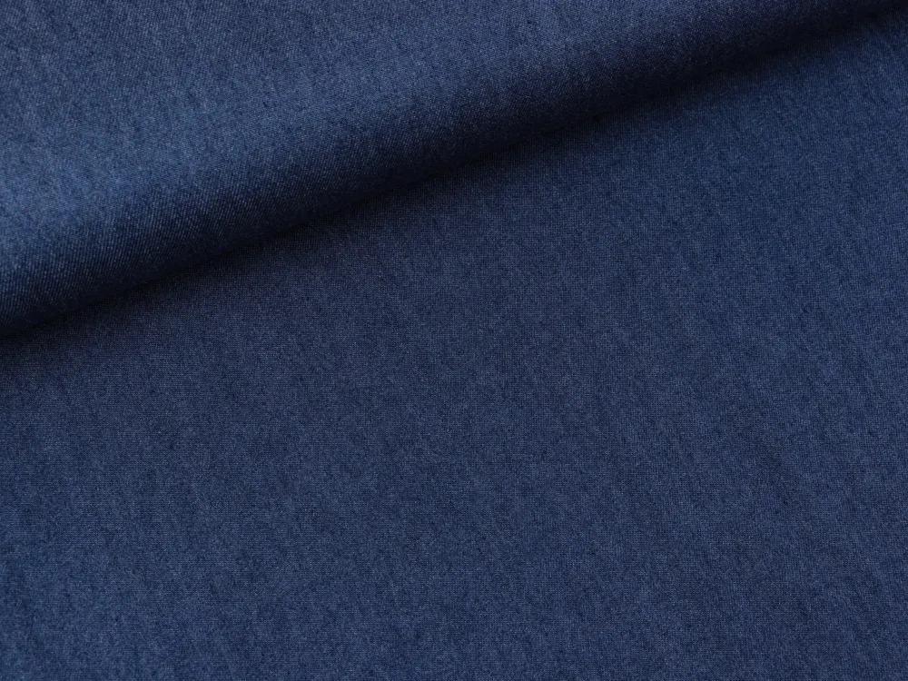 Viskose Jeansstoff Chambray washed blue uni