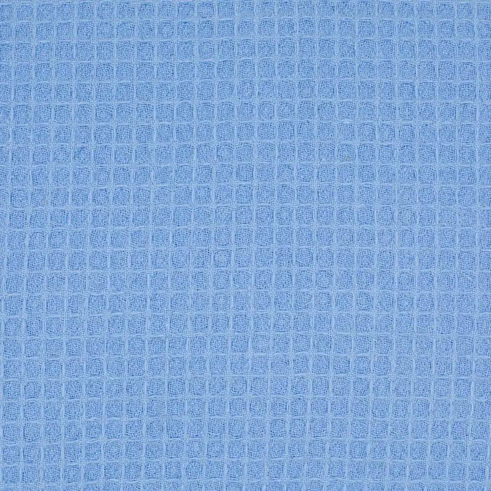 Waffelpiqué Stoff Uni Blau