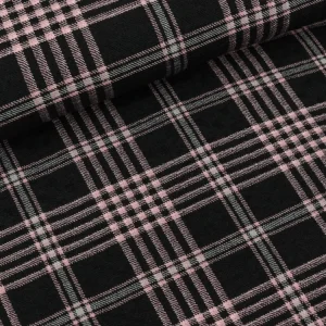 Washed Viskose Krepp Check altrosa-schwarz