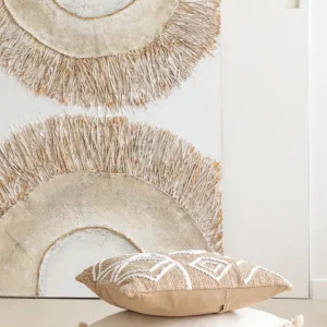 2er Set Wanddekoration Ibiza Leinwandbild Cream und Weiß - Verleihen Sie Ihrem Zuhause das perfekte Boho-Flair