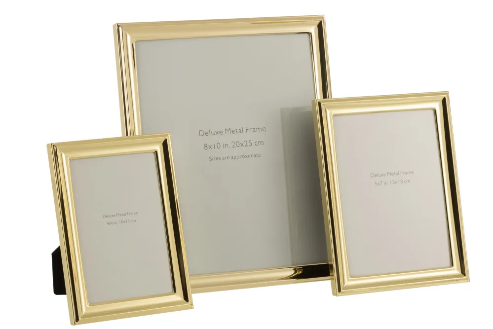4er Set Klassischer Bilderrahmen 20x25 - Elegantes Metall strahlendem Gold