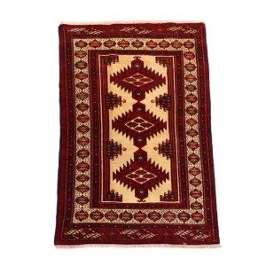 Afghan Teppich 127 x 89 cm - dunkelrot