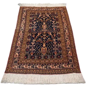 Afghan Teppich 140 x 102 cm - schwarz