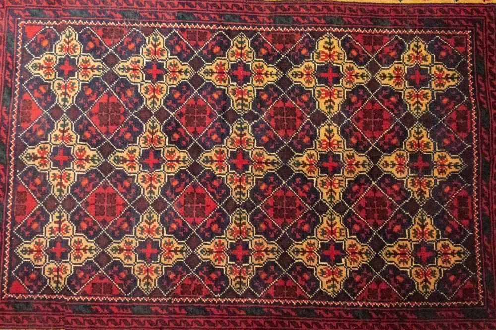 Afghan Teppich 143 x 105 cm - rot