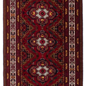 Afghan Teppich 145 x 93 cm - dunkelrot