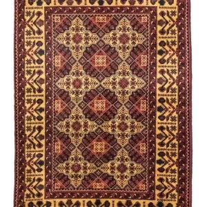 Afghan Teppich 150 x 100 cm - gelb