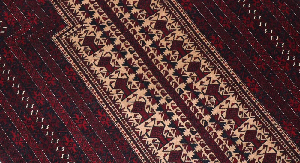 Afghan Teppich 150 x 95 cm - dunkelrot