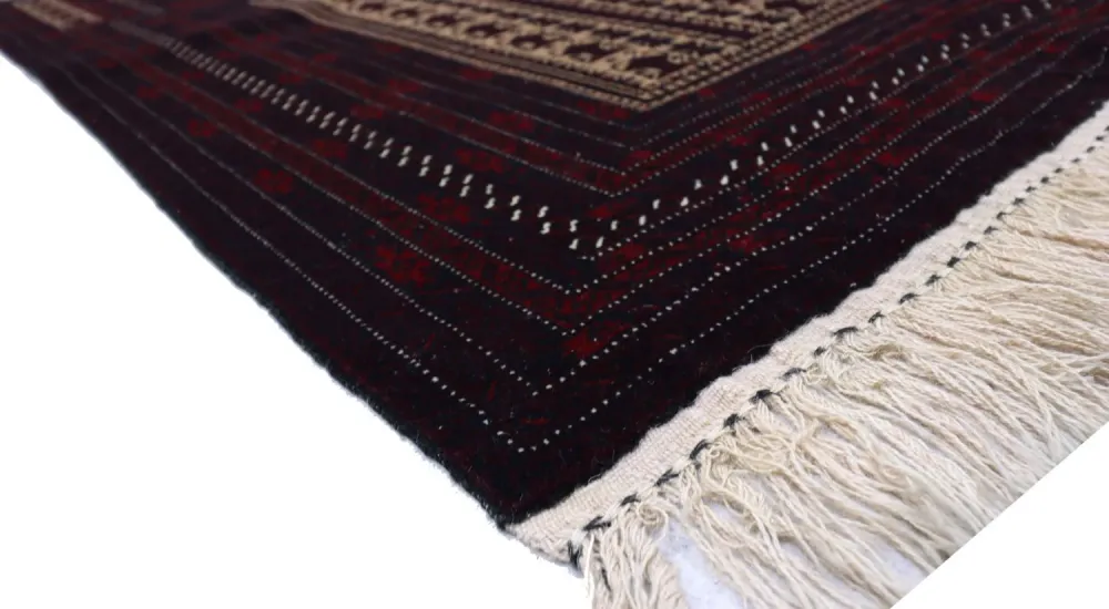 Afghan Teppich 150 x 95 cm - dunkelrot